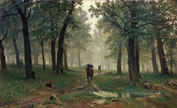 Gehölz Werke - Regen in Eichenwald klassische Landschaft Ivan Ivanovich Bäume